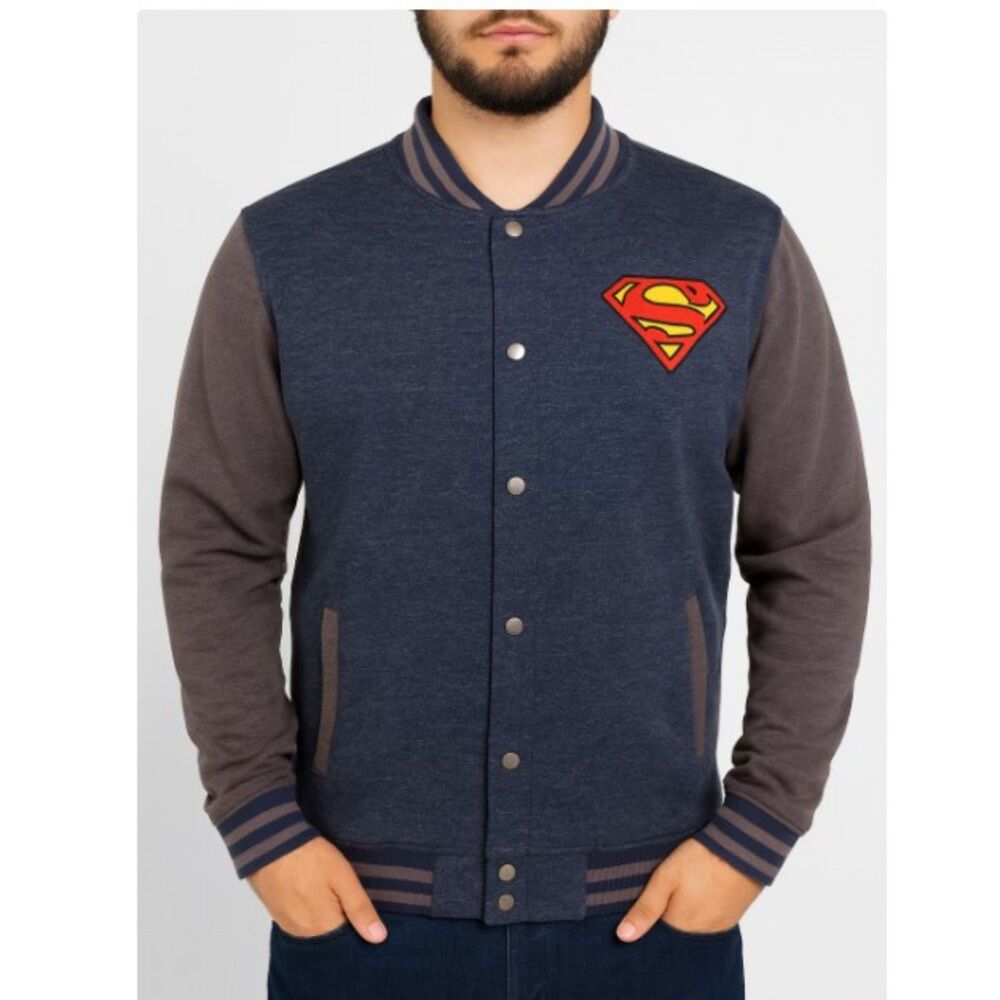 Superman Varsity Jacket Letterman DC Comics Bioworld Coat Mens Size L
